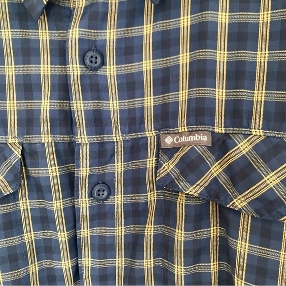 Columbia Men's Omni Shade Button Down Vented Shirt / Windbreaker M Blue / Yellow - Picture 3 of 16